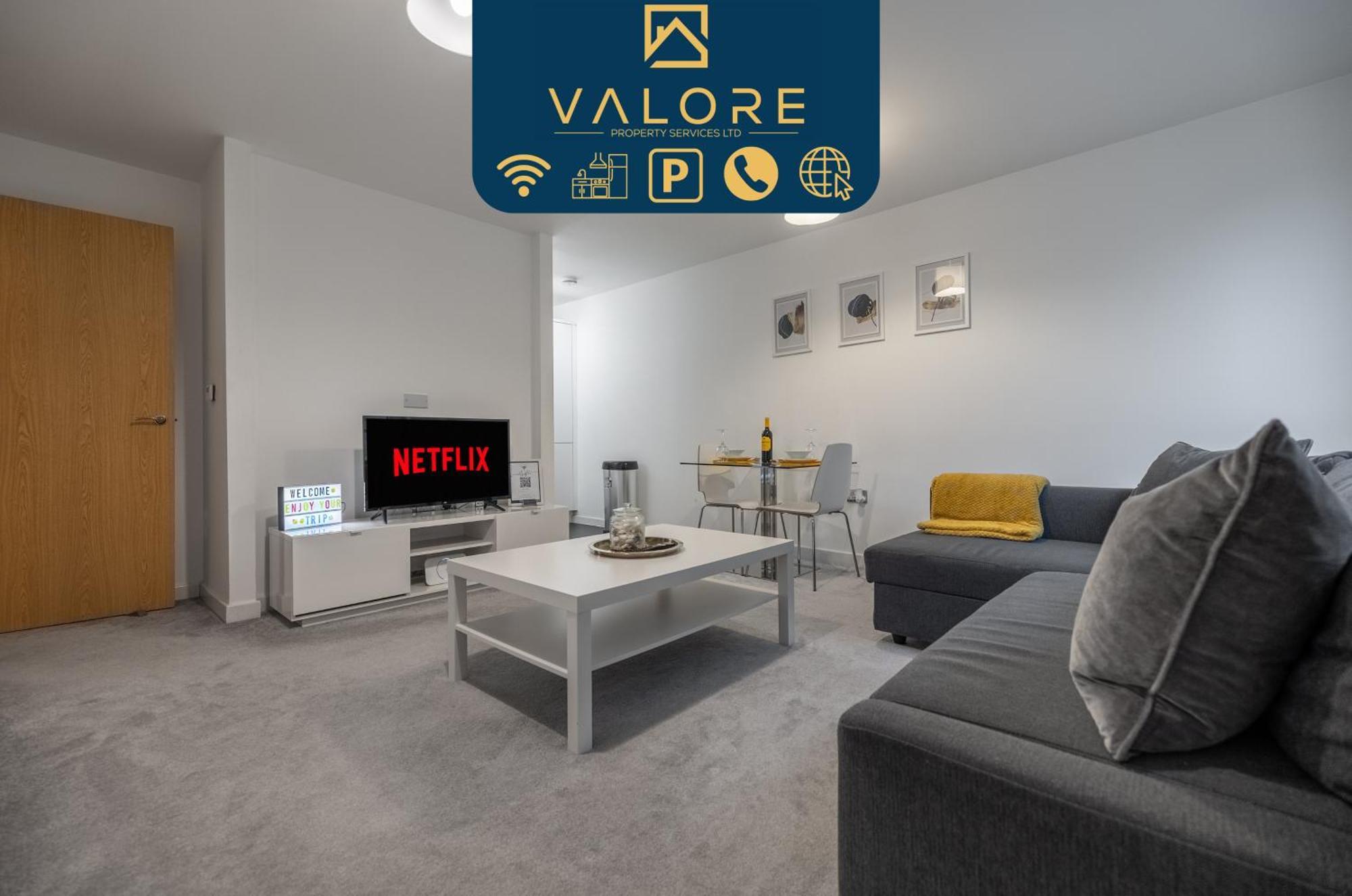 Modern 1 Bed In Central Mk, Free Parking, Smart Tv, Manhattan House By Valore Property Services Milton Keynes Exterior photo